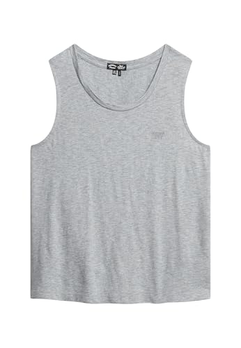 Superdry Damen Tanktop mit weitem Rundhalsausschnitt Gedämpftes Grau Meliert 38