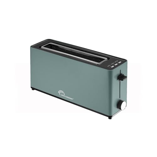 LITTLE BALANCE 8830 Happy Toast, Grille pain Toaster, 1 longue fente, 1 tranche baguette, Thermostat 7 positions, Décongélation, Tiroir Ramasse-miettes, 900 W, Emeraude
