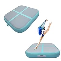 PPXIA Air Block Aufblasbare Gymnastikmatte Turnblock Tumbling Block Trainings block Trainigsmatte Sportblock Gymnatikblock mit pumpe(100 * 100 * 20cm)