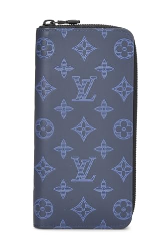 Pre-Loved Navy Monogram Shadow Zippy Vertical, Navy