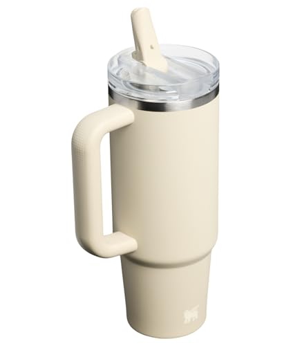 Image of STANLEY Quencher ProTour Flip Straw Tumbler with Leakproof Lid 30 oz | Built-In Straw & Handle | Cupholder Compatible for Travel | Insulated Stainless Steel Cup | BPA-Free | Exclusive Toasted Almond