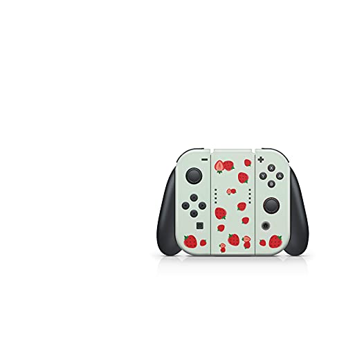 Tacky Design Strawberrys Skin Compatible With Nintendo Switch, Vinyl 3M Stickers Cute Green Strawberry Full Wrap Cover #TOP6