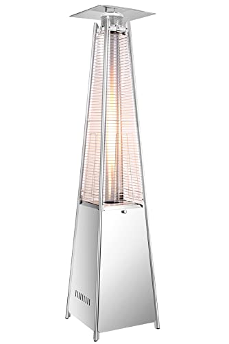 Vivicreate Pyramid Propane Patio Gas Heater 42000 BTU with Quartz Glass Tube Auto Ignition Wheels Ground Nails for Outdoor Commercial Restaurant Garden Vivicreate Pyramid Propane Patio Gas Heater 42000 BTU with Quartz Glass Tube Auto Ignition Wheels Ground Nails for Outdoor Commercial Restaurant Garden