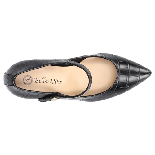 Bella Vita Women's Lainey Stiletto Heeled Pumps, Black Croco, 6 Narrow - image 7
