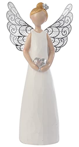 Creatyi 6â€˜â€™ Hand Carved Angels Figurines Memorial Gifts Guardian Angel, in Memory of Loved One Gifts Angel Gifts Friendship Gifts Express Love, Company, Support, Gratitude or Bereavement (White)