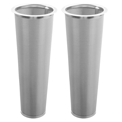 Houlishu 2 Pack 304 Stainless Steel Cold Brew Coffee Filter, Ultra-Fine Mesh Strainer for 1-2 Quart Wide Mouth Mason Jars, Seal Ring Design for Tea Fruit Infused Water