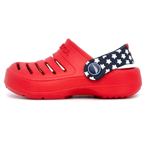 Image of Nautica Kids Clog Sandals - Slip-On Lightweight Water Shoes with Adjustable Heel Strap - Comfortable EVA Slip-Resistant Clogs for Boys & Girls - Toddler & Youth Sizes