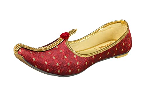 SHAHI PUNJABI FOOTWEAR Boys Jutti/Mojari for Kids Red (SPF-2008)
