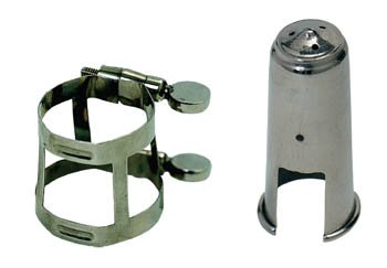 Boquillero y abrazadera para Saxo Alto Plateado