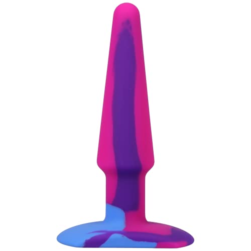 A-Play Groovy - Tappo anale in silicone, 12,7 cm, colore bacca morbida e multicolore, in silicone per la salute