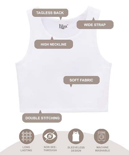 Image of Lilax Girls' Double Lined Sleeveless Basic Crop Tank Top