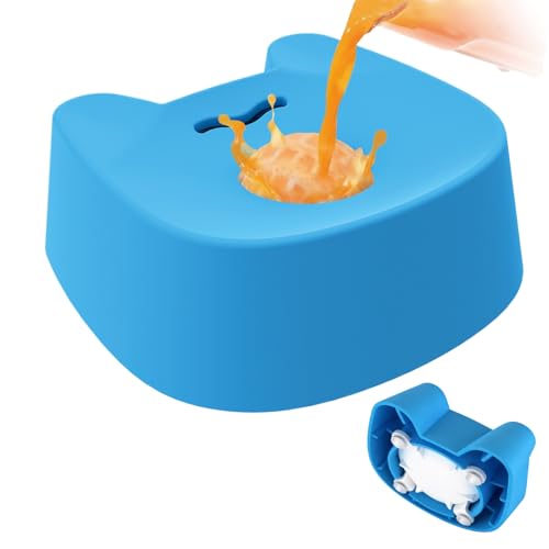 Cuenco de lamer para perro | Tazón de silicona para lamer antideslizante con bola giratoria – Cuenco antiglotón, para cachorros, animales de tamaño mediano, coche, casa, exterior, interior,