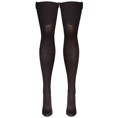 Image of Truform Surgical Stockings, 18 mmHg Compression for Men and Women, Thigh High Length, Closed Toe, Black, X-Large (Pack of 3)