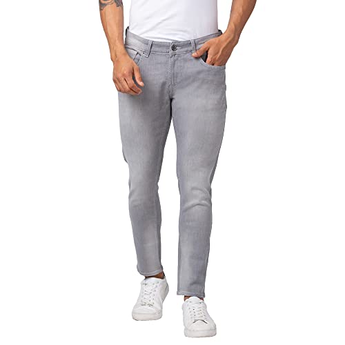 Image of Spykar Men Mid Rise Cotton Stretch Slim Fit Tapered Length Jeans (Kano)