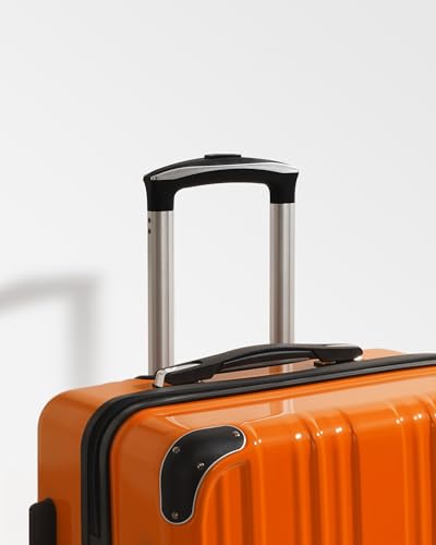 Image of Coolife Luggage, Suitcase with Durable and Lightweight, Checked Luggage with PC+ABS Hardshell, Dual Spinner Wheels, TSA Lock, and YKK Zipper(orange new, M(24in))