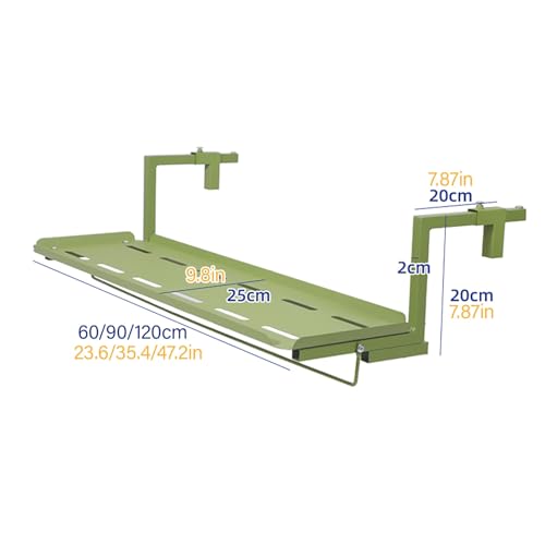 Table de balcon réglable en métal vert, la solution petits espaces