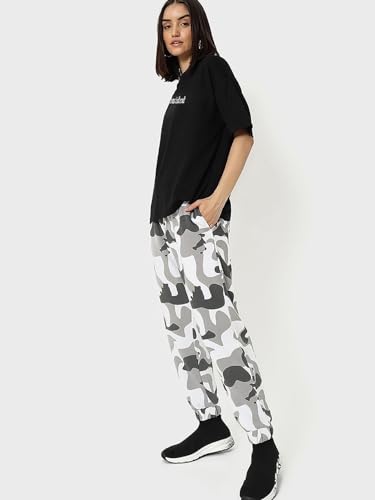 Image of Bewakoof Women's Graphic Printed 100% Cotton T-Shirt - Oversized Fit, Round Neck, Half Sleeves