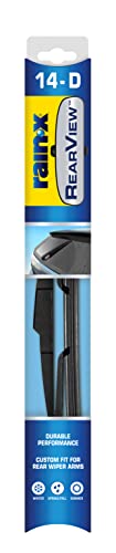 Image of Rain-X 850024 RearView 14-D Rear Wiper Blade, 14 Inch Composite Rear Wiper Blade, Fits Snap Claw (Pack Of 1), Automotive Replacement Wiper Blades That Meet Or Exceed OEM Quality And Design Standards