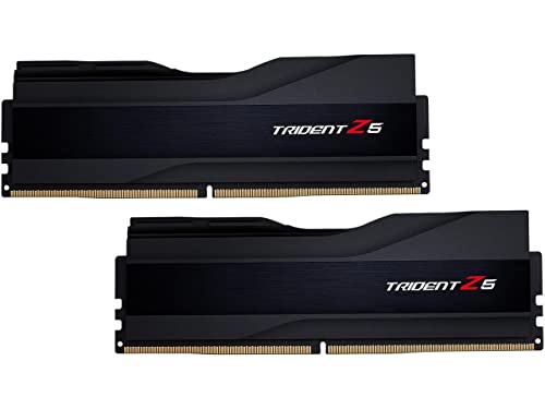 G.SKILL Trident Z5 Series (Intel XMP 3.0) DDR5 RAM 32GB (2x16GB) 7600MT/s CL36-46-46-121 1.40V Memoria de computadora de escritorio UDIMM - Negro metálico (F5-7600J3646G16GX2-TZ5K)