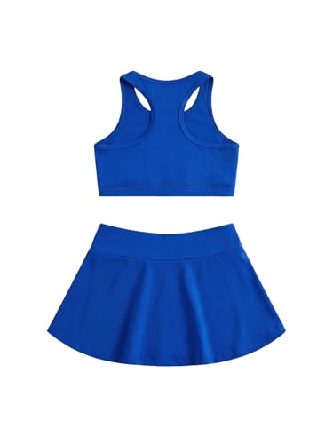 Image of SOLY HUX Toddler Girl's 2 Piece Workout Outfits Lightweight Crop Tank Tops and Skort Athletic Set