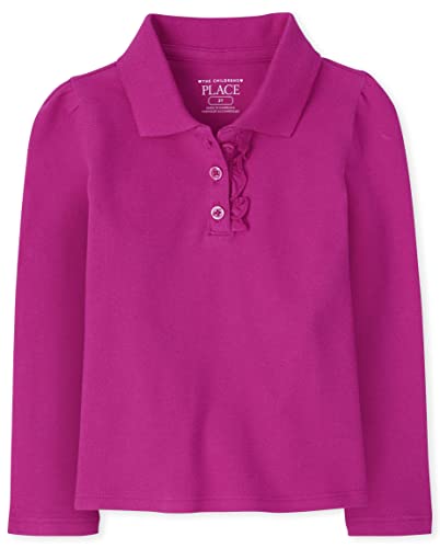 The Children's Place baby-girls and Toddler Girls Long Sleeve Ruffle Pique Polo
