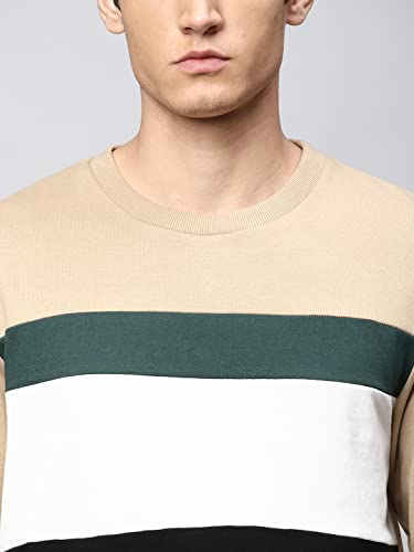 Image of Dennis Lingo Men's Poly Cotton Sweatshirt with Crew Neck - Regular Fit and Full Sleeves, Casual Winterwear for Men