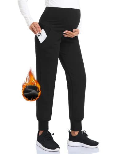 Image of fitglam Women's Maternity Pants Over Belly Lounge Pajamas Clothes Pregnancy Must Haves Joggers with Pockets