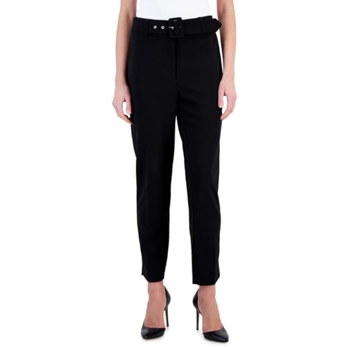 TAHARI Women's Belted Slim-Leg Ankle Pants