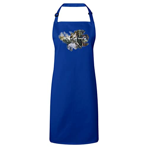 Tablier cuisine Michelange bleu avec peinture célèbre de la Renaissance