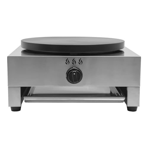Crepe Maker Machine, 16 inches Commercial Pancake Big Hotplate, Adjustable Temperature Control, Gas Pancake Cooker, for Blintzes, Eggs, Tortilla