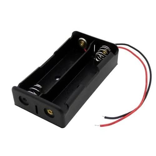 AA Battery Holder - 1.5 V 2‑Slot Case with Black & Red Wires (Pack of 2)