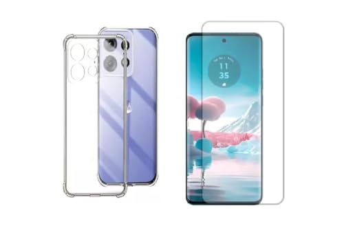 Kit Capa Capinha Case Anti Impacto e Película De Gel Flexivel Compatível Motorola Moto Edge 50 Pro