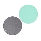 DOITOOL 2 Stück Teiliges Silikon Haustier Futterplatz Anti-rutsch Futtermatte für Hunde und Katzen...