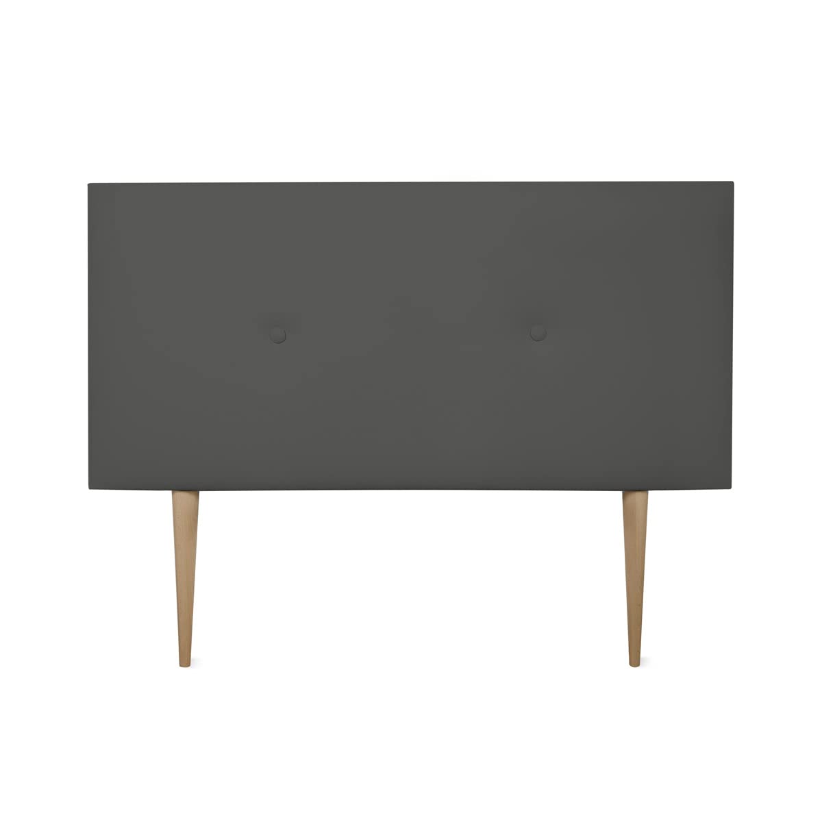 DUÉRMETE ONLINE Tête de lit de qualité supérieure avec Pieds, tapissée en Similicuir de Haute qualité, Bois, Gris, 130 x 60 cm (lit de 120)