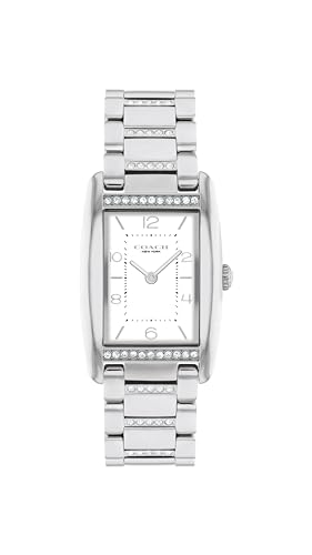 Image of Coach Reese Women's Watch - 2H Quartz Tank Watch with Crystal-Set Link Bracelet - Water Resistant 3 ATM /30 Meters - Gift for Her - Premium Fashion Timepiece for Every Occasion - 24mm