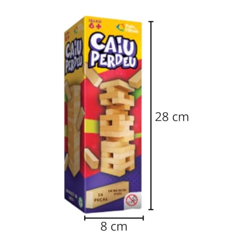 Brinquedo Jogo Caiu Perdeu Torre Madeira e Equili Tetris Familia Jogos Viagem Festa Estratégia Desaf