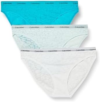 Calvin Klein Mujer Pack de 3 Braguitas Tipo Bikini de Tejido Elástico, Multicolor (Cool Breeze/White/Icy Moon), 3XL