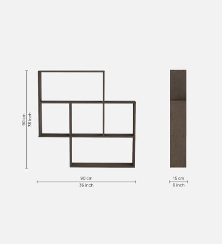 Image of RETICA Multipurpose Modular Wall Racks /Shelves /Organiser /Decor Particle Board Wall Shelf (Number of Shelves - 5, Brown)