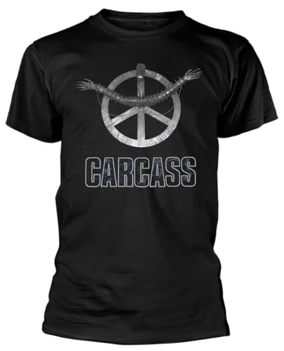 RAZAMATAZ Carcass 'Heartwork' Black T-Shirt (US, Alpha, Small, Regular, Regular, Black)