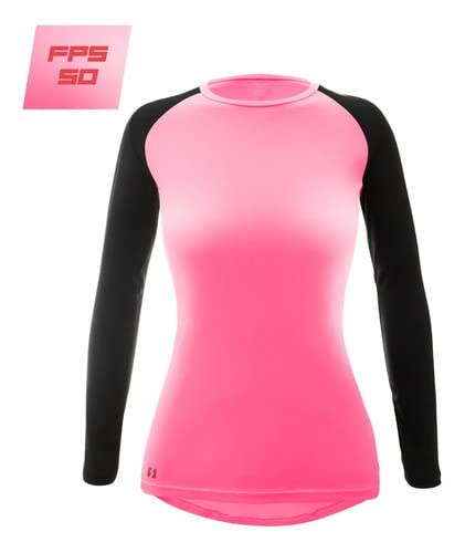 Camisa Térmica Feminina Proteção Uv 50 Manga Longa Tempestal (P, ROSA NEON)