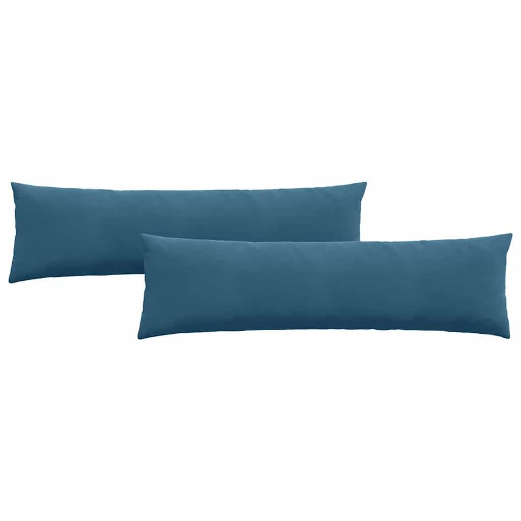 Sofakissen 2er Set Blau 145 x 40 x 20 cm, Dekokissen aus feinem Cordstoff für Couch und Bett, Längliche Couchkissen mit abnehmbarem Bezug und Reißverschluss