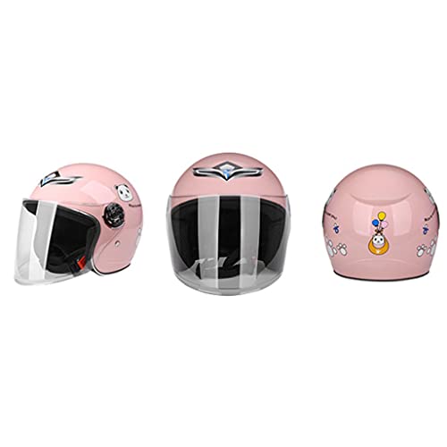 Kids Cute Helmet 7-16 Years Old Boys Girls Motorcycle Half Helmet For Youth Children Retro Vespa 3/4 Jet-Helmet Scooter Cruiser Moped Sunscreen Helmet Applicable To Summer Dot Approved-G-52-55Cm #TOP1