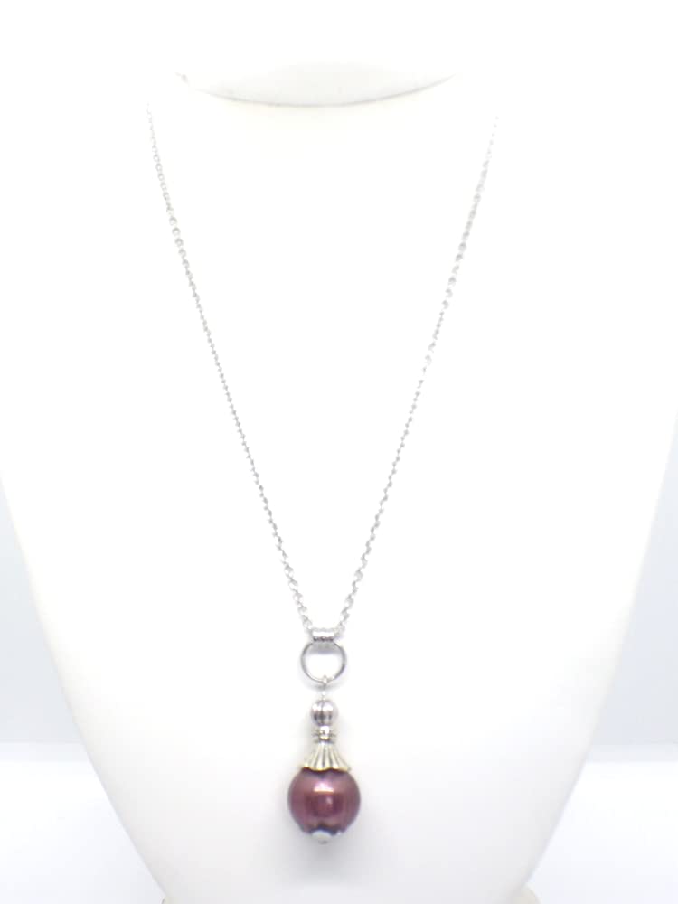 Conjunto de joyería pendientes, collar y pulsera en acero inoxidable, hematites y cuentas de cristal de Murano violeta