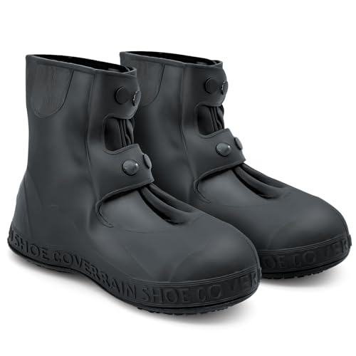 LAPONO Cubre Zapatos Impermeable, Funda Calzado Lluvia Cubrezapatos Impermeable Protector Zapatos Reutilizables Cubrezapatos Silicona, Antideslizante para Lluvioso Nieve Barro Hombres Mujeres