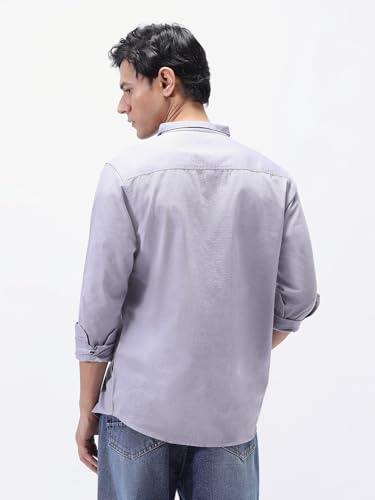 Image of Urbano Fashion Men's Cotton Full Sleeve Regular Fit Casual Solid Shirt with Band Collar