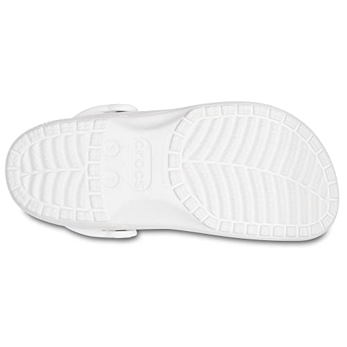 Crocs Tamanco translúcido clássico unissex para homens e mulheres, Branco, 33