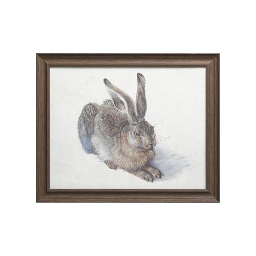 VIOLABBEY Wall Art Framed Canvas, Easter Bunny Rustic Rubbit Painting Prints, Farmhouse Artwork for Living Room, Bedroom, Kitchen, French Country Shelf Decor, 11x14in Art Deco Young Hare 11