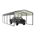 Yardenaler 12x20 FT Outdoor Carport with Metal Roof, Heavy Duty Metal Carport Canopy, Garage Car Shelter Shade for Car, Truck, Boat, Gray