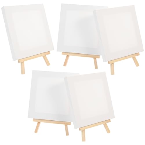 Set de 5 caballetes de madera pequeños para pintar mini lienzos sin problemas de espacio 2