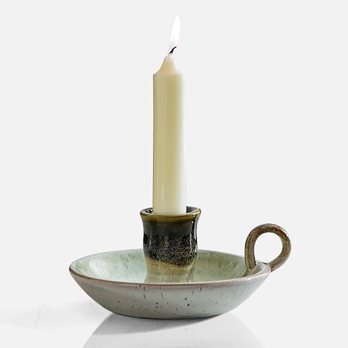 Kendiis Ceramic Candle Holder with Handle